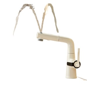 Robinet de lavabo numérique haut de gamme <span class=keywords><strong>Cream</strong></span> Wind avec affichage numérique, levage, eau chaude et froide, économie d'eau, anti-éclaboussures - Product Image 6