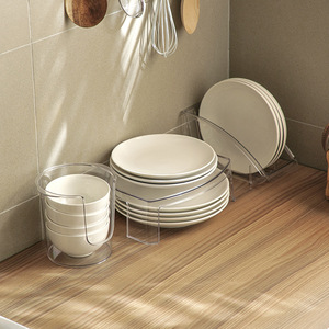 Yimijia Rotating <b>Dish</b> Rack Round Desktop Storage Basket For Bowls Plates Kitchen Organizers - Product Image 3