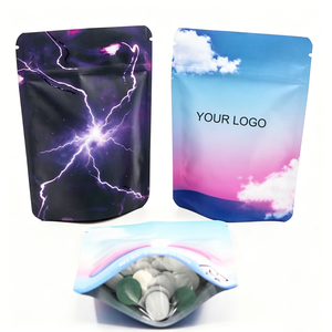Bolsa personalizada impresa con cierre hermético, laminada, de calidad alimentaria, de BOPP, AL y PE, para envasar hierbas y tabaco. - Product Image 1