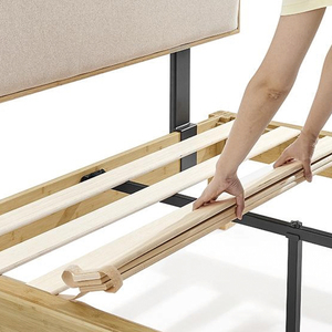 Struttura <span class=keywords><strong>Letto</strong></span> in Bambù Eco-Sostenibile con Testiera Regolabile, Misura Queen, Finitura Naturale, Design Moderno Minimalista per Camera da <span class=keywords><strong>Letto</strong></span> - Product Image 6