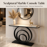 Table Console Semi-Circulaire en Pierre Frittée, Style Italien Simple, Moderne et de Luxe, Meuble d'Appoint ou de Couloir, Style Chinois Nouveau, Fabriquée en Orme