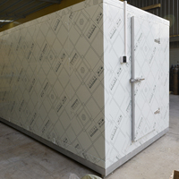Chambre froide portable isolée, base carrée robuste en acier, conception mobile entièrement compatible avec les chariots élévateurs pour atelier de vente au détail, petite chambre froide de stockage