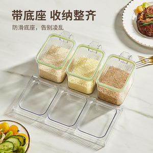 Spice Jar Set 3Pcs Airtight Plastic Lids For Solid Seasonings Kitchen Storage M Size - Product Image 4