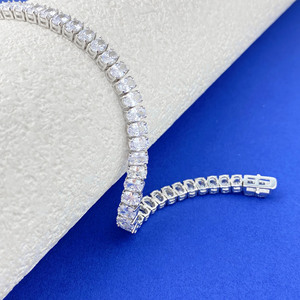 Bracelet de tennis de luxe europé<span class=keywords><strong>en</strong></span> et américain <span class=keywords><strong>en</strong></span> argent sterling S925, couleur D, moissanite, oeuf de <span class=keywords><strong>pigeon</strong></span> irrégulier - Product Image 2