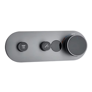 Thermostatic Temperature Control Display Hot and Cold Function Concealed Brass Shower Diverter Valve with Tempered Glass <strong>Panel</strong> - Product Image 6