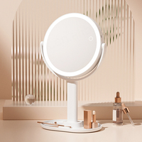 Espejo Cosmético de Doble Cara para Viaje, con Soporte Giratorio de 360 Grados, Logotipo Personalizado y Luces con Función de Aumento
