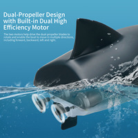 Jouets de bain télécommandés AiJH, bateaux électriques en forme de requin, étanches, modèle de simulation pour piscine, 2 en 1, bateau télécommandé haute vitesse