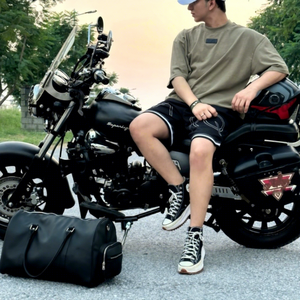 Classic British Green Durable PVC Travel Duffle <b>Bag</b> with Adjustable Strap for Sports and Gym Use - Product Image 1