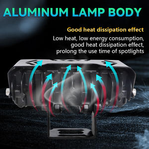 Мотоциклетные прожекторы JHS 3SMD с ДХО, светодиодные фары с тремя линзами, мини-фары для вождения, рабочие фонари, противотуманные фары для автомобилей и грузовиков - Product Image 3