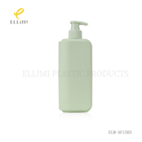 Botella Redonda Cuadrada con Tapa Abatible de PE Verde Claro para Champú y Gel de Ducha