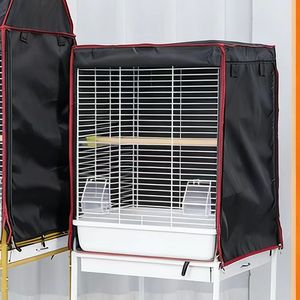 Funda para Jaula de Pájaros Duradera, Transpirable y Lavable, con Cierre, Bandeja de Plástico, Universal, Negra, Impermeable, Estilo Moderno - Product Image 3