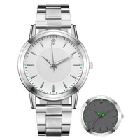 Nouvelles montres à quartz pour couples, bracelet en acier inoxydable lumineux, affichage à aiguilles pour femmes et hommes, grand cadran de 40 mm, fabricant en gros