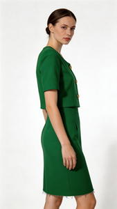 Elegante Conjunto de Traje Formal de 2 Piezas <span class=keywords><strong>para</strong></span> Oficina, Falda Ajustada y Top de Cuello Redondo de <span class=keywords><strong>Manga</strong></span> <span class=keywords><strong>Corta</strong></span> - Product Image 6