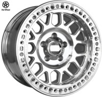 Jantes en alliage forgé DW 17 18 19 20 pouces Beadlock Roues tout-terrain Jantes argent brillant pour Jeep Wrangler Jk Grand Cherokee