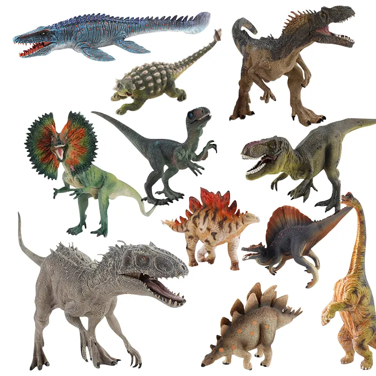 Theme jumbo dinosaur park gift realistic vinyl stuffed plastic dinosaur toys set toy dinosaur toys with cotton