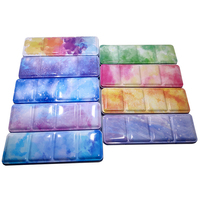 Art Kreation TB-MS Aquarellfarben-Set, Blechdose, bunt, rutschfest, vollflächig, 24 Farben, Malerei, festes Pigment, Pigmentfach