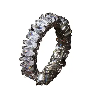 Европейское и американское модное циркониевое кольцо в форме капли, преувеличенный полный круг, пара аксессуаров для женщин