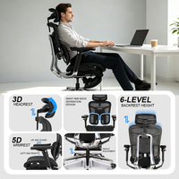 Chaise de bureau certifiée pour personnes de grande taille et poids lourd (300 LBS) avec repose-pieds |   Chaise de bureau ergonomique en maille robuste avec coussin large et appui-tête