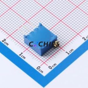 ตัวต้านทาน/โพเทนชิโอมิเตอร์แบบปรับได้สำหรับ3296W-1-105ผ่านชิ้นส่วนรู (THT)-3P, ตัวต้านทาน9.5x4.9มม. 10% 1mOhm 500 250mw ppm. - Product Image 2