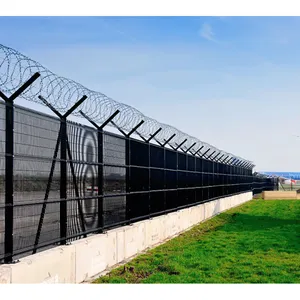 电焊网机场围栏防盗防割钢监狱围栏