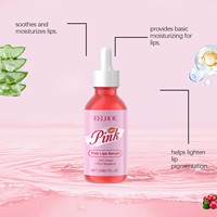 Sérum pour les lèvres rose pour les pigmentations foncées : éclaircissement rapide, exfoliant et traitement brillant repulpant, sérum repulpant pour les lèvres pour hommes et femmes