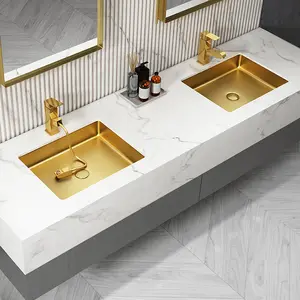 Factory Direct Luxus Golden Under Counter Waschbecken Badezimmer Edelstahl SUS304 Unterbau becken