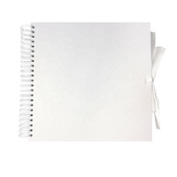 Album photo de mariage en spirale blanc 8x8 avec fermeture à ruban