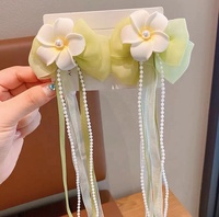 MIO Grande pince à cheveux artificielle en plumeria, nœud papillon, perles, accessoires pour cheveux, différents styles avec long pompon pour enfants et filles