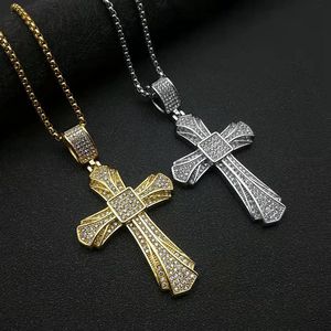 Yunnique – collier avec pendentif croix en acier inoxydable, serti de diamants, bijoux Hip Hop pour hommes, cadeau, Sz303 - Product Image 1