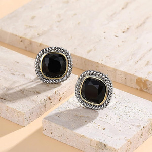 Eleganti Orecchini a Perno Bicolore, Gioielli Chic da Donna, Stile Business, per Uso Quotidiano, Idea Regalo - Product Image 6