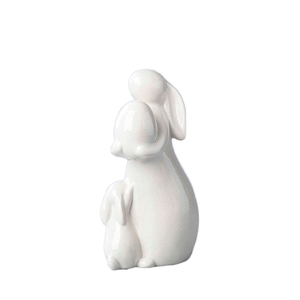 Ensemble de décorations de fête de Pâques Art Déco de haute qualité, adorables ornements en céramique en forme de <span class=keywords><strong>lapin</strong></span>, couleur blanche, utilisation intérieure/extérieure, festive - Product Image 1