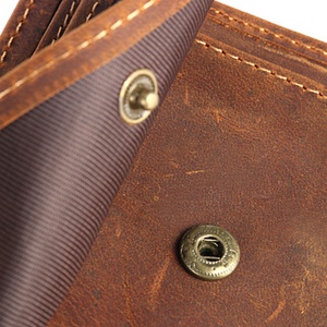 For Men's Full Grain Crazy Horse Leather Genuine Leather Slim Waterproof RFID Blocking Credit Purse Card Holder - Product Image 6