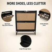 Meuble à chaussures pliable moderne de luxe en chêne, gain de place, style italien et nordique