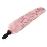 Plug anal vibrant en silicone avec queue de renard véritable remplaçable, pour masturbation SM, produits pour adultes
