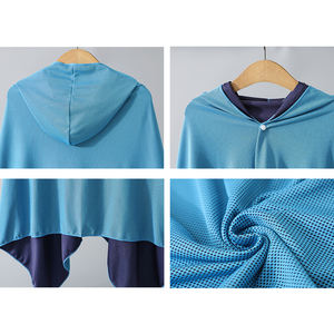 Быстросохнущая однотонная Пляжная накидка из микрофибры с мгновенным охлаждением, полотенце с капюшоном, спортивные полотенца для тренировок - Product Image 4