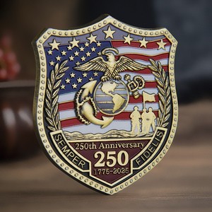 Moneda Conmemorativa del 250 Aniversario de la Guardia de la Seguridad Nacional de los Estados Unidos, Escudo <span class=keywords><strong>Semper</strong></span> Fidelis 1775-2025 - Product Image 5