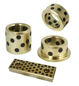 Pirinç çalı düz grafit Insert I/D-30mm O/D-38mm Length-35mm silindirik bronz kaymalı yatak