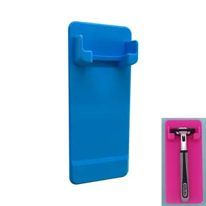 The factory wholesales the razor rack that can be adsorbed on the mirror, practical silicone shaver holder