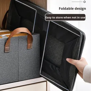 <strong>Wardrobe</strong> Clothes Organizer Foldable Storage <strong>Box</strong> With Handle Jeans Pants Drawer Organizer Fabric Dustproof Large Capacity Home - Product Image 2