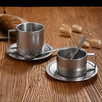 Ensemble de 3 tasses à double paroi en acier inoxydable 304 antirouille, anti-condensation, incassables, pour café, thé au lait