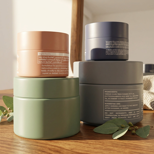 Pot en verre givré personnalisé avec couvercle en plastique pour crème pour le corps, crème pour le visage - Product Image 2