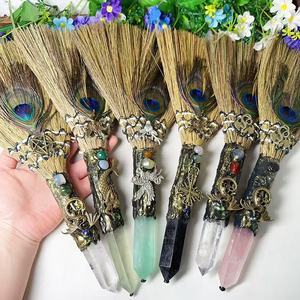 ไม้กวาดแม่มดฮวงจุ้ยลดราคาพิเศษ ทำจากคริสตัลควอตซ์ธรรมชาติแกะสลักด้วยมือ ใช้เป็นไม้กายสิทธิ์หรือไม้กวาด<span class=keywords><strong>แม่มด</strong></span>สำหรับตกแต่ง - Product Image 3