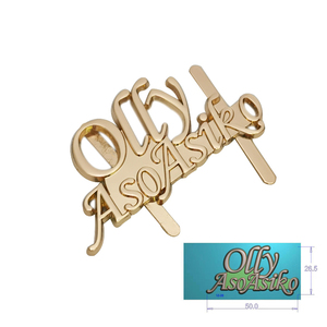 2021 אופנה עיצוב שקיות מותג חרוט לוגו מתכת תווית ותגים מותאם אישית מתכת שם צלחות עם גב עבור תיקי מזוודות - Product Image 5