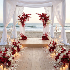 Wedding Events Decoration Supplying red Rose <b>Hydrangea</b> Floral Flower Backdrop for Arch Stand - Product Image 1