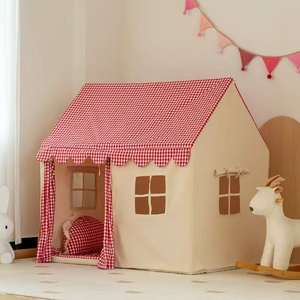 Tienda <span class=keywords><strong>de</strong></span> campaña <span class=keywords><strong>de</strong></span> <span class=keywords><strong>tela</strong></span> para niños, casa <span class=keywords><strong>de</strong></span> juegos nórdica a cuadros para interiores, para bebés, guardería, habitación familiar, niños y niñas - Product Image 6