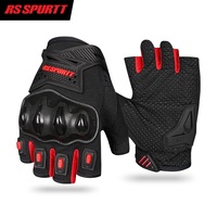 RS SPURTT RS15 Gants de cyclisme respirants en polyester pour hommes et femmes, demi-doigts, absorbant les chocs, gants d'été