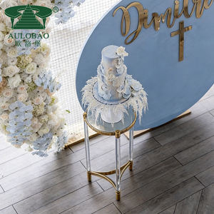 โต๊ะเค้กแต่งงานกรอบสแตนเลสขาอะคริลิคใสสำหรับงานเลี้ยงวันเกิด - Product Image 4