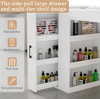 Table de manucure professionnelle Big Lots pour une personne, table de salon de beauté avec collecteur de poussière et étagères