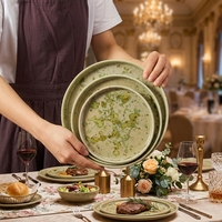 Ensemble de table à manger de luxe ST, vaisselle en céramique avec glaçure craquelée réactive, Vajilla De Ceramic Restaurante Hotel Catering Tableware