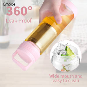 Emode 2025 New Arrive Bouteille de thé en verre borosilicaté portable de 20oz avec infuseur et poignée - Product Image 6